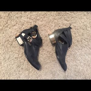 Jeffrey Campbell gold plated ankle booties